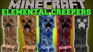 Minecraft ELEMENTAL CREEPERS EPIC CREEPER MOBS WITH COOL ABILITES Mod Showcase [upl. by Elbart]