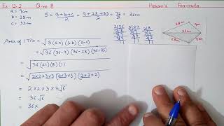 Ch 12 Ex 122 Q 8 Herons Formula  Ncert Maths Class 9  Cbse [upl. by Vardon808]