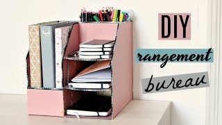 DIY rangement en carton pour les fournitures de bureau [upl. by Atokad]