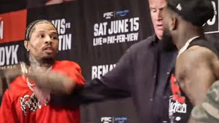 Gervonta Davis SMACKS Frank Martin amp FIGHT NEARLY BREAKS OUT during HEATED FIRST FACE OFF [upl. by Gunar691]