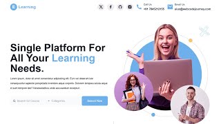 Build A Responsive ELearning Landing Page Using Tailwind CSS [upl. by Erreid]