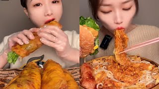 ASMR EP 589 Delicious cake eating eating spicy food asmr eating challenge [upl. by Salomie266]