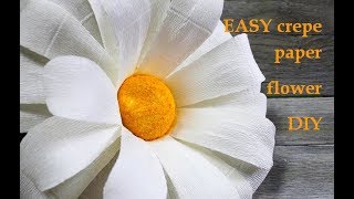 Giant crepe paper flowers Paper daisy diy Paper flower diy Wall decoration ideas Handcraft [upl. by Aneerahs]