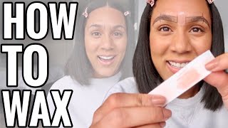 HOW TO WAX YOUR EYEBROWS FROM HOME 2020  BECOME A PRO BY THE END OF THIS VIDEO [upl. by Ruhtua835]