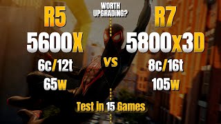 AMD Ryzen 5 5600X vs Ryzen 7 5800x3D  Test in 15 Games  Ultimate Comparison🔥 [upl. by Kathy]