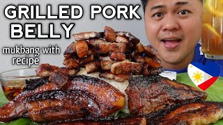 GRILLED PORK BELLY  INDOOR COOKING  MUKBANG PHILIPPINES [upl. by Assena81]