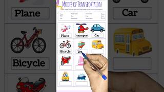 shorts  teach modes of transport transport worksheet  transportation [upl. by Chalmer]