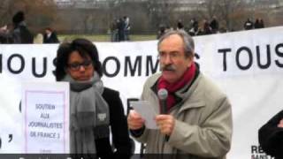 Rassemblement à Paris pour les otages de France 3 [upl. by Dnalloh]