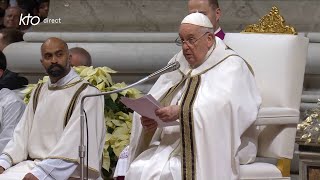 Messe de la nuit de Noël présidée par le pape François à Rome [upl. by Aihsemak]