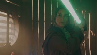 Mae Assassin vs Jedi Master Indara Fight CarrieAnne Moss Death Scene Star Wars Acolyte Episode 1 [upl. by Collyer598]