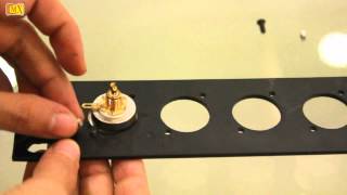 How to screw a RCA Panel Mounting Connector on a Studio plate or rack [upl. by Gilleod355]