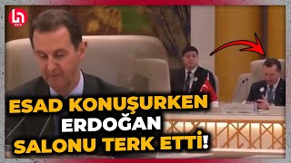 Erdoğan ile Esad 1 yıl sonra aynı kareye girdi Esad konuştuğu esnada Erdoğan salonu terk etti [upl. by Hogen]