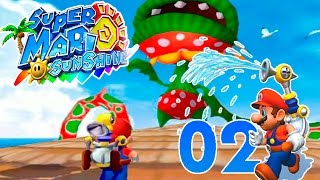 PETEY PIRANHA ON THE TOP OF A WINDMILL  Super Mario Sunshine 02 [upl. by Kessia]