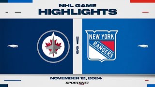 NHL Highlights  Jets vs Rangers  November 12 2024 [upl. by Oijres]