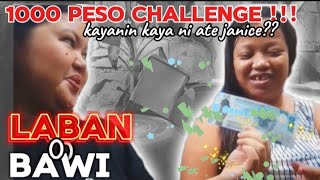 1000 PESO CHALLENGE PUHUNAN PARA KAY ATE JANICE  ELVIE VLOGS FAMILY [upl. by Nnaylrebmik]