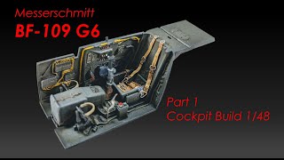 Bf109 G6  Eduard Brassin Cockpit 148 Scale Model  Part 1 of 2 [upl. by Heger597]