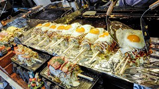 9 toppings Okonomiyaki on Chopsticks Hashimaki│Korean Street Food [upl. by Aibun]