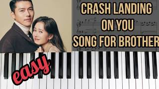 Crash Landing on You  Song for Brother Piano Tutorial easy  beginner level with Sheet Music [upl. by Ives]