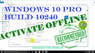 ACTIVATE WINDOWS 10 PRO RTM BUILD 10240 OFFLINE PERMANENTLY [upl. by Inram]