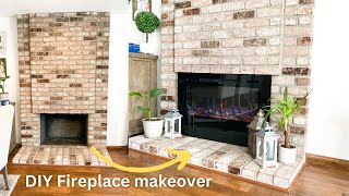 DIY Fireplace makeover  From wood burning to electric fireplace [upl. by Eiramnaej]