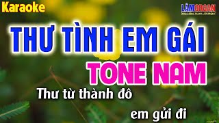 Thư Tình Em Gái Karaoke  Tone Nam  Beat Karaoke Nhạc Sống 2022  Lâm Organ [upl. by Eniotna]