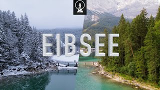 Eibsee Summer vs Winter  Drone Flight 4K [upl. by Aratak]