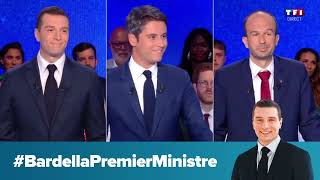 Suivez mon débat en direct sur TF1 face à Gabriel Attal et Manuel Bompard BardellaPremierMinistre [upl. by Retloc596]