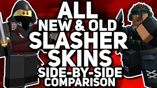 All NEW Slasher Skins  Old vs New Comparison  Tower Defense Simulator [upl. by Hackney581]