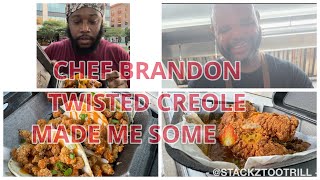 The Twisted Creole experience with Boudin balls Crawfish tacos amp Loaded Jumbo Shrimp fries etc [upl. by Anelec]