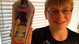 11yrold eats Blairs Sudden Death sauce  Hot Sauce Review Crude Brothers [upl. by Stan]