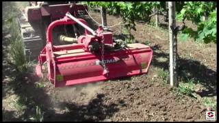 Preparazione terreno nei vigneti della fattoria con zappatrice rotativa SICMA SH Automatica [upl. by Estrin]