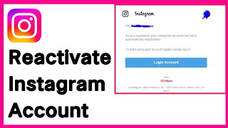 How To Reactivate Instagram Account [upl. by Wini]