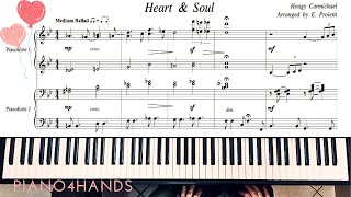 ❤️ Heart amp Soul ❤️ for Piano duet FREE Sheet Music [upl. by Ahsein810]