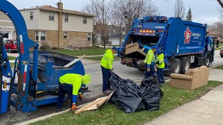 Spring Cleanup 2022 Republic Services Garbage Trucks Packing Bulk [upl. by Hollington]