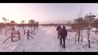 Winter sunset at the Kemeri National Park [upl. by Einnig463]