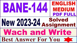 BANE 144 solved assignment 202324 in English  bane 144 solved assignment 2024  bane 144 english [upl. by Aroc]