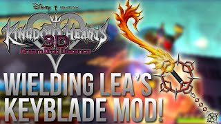 Kingdom Hearts Dream Drop Distance  Wielding Leas Keyblade Mod [upl. by Aivatnohs]