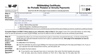 How to adjust your Form W4P With Pension Income amp Social Security benefits [upl. by Ahtennek345]