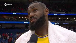 LeBron James talks WIN vs Pels amp Facing Nuggets in First Round Postgame Interview [upl. by Ahsaet533]