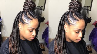 LARGE FEED IN BOX BRAIDS TUTORIAL VERY DETAILED [upl. by Moe]