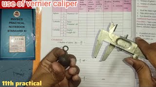 class 11th physics practical  use of vernier caliper 11thphysics [upl. by Ennayoj930]