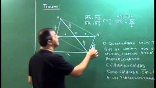 Geometria  Aula 31  Uma aplicação de propriedades de paralelogramos [upl. by Tiat]