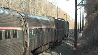 Veterans Day Railfanning at Exton P42DC 87 idling and getting ready to go [upl. by Atcliffe]