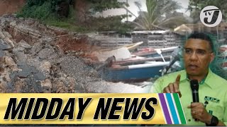 Tropical Storm Warning for Jamaica  Residents Blame Neglect for Landslide [upl. by Elleirbag]