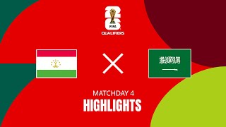 Tajikistan – Saudi Arabia  2026 FIFA World Cup AFC Asian Qualifiers  Group G  Highlights [upl. by Natala921]