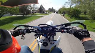 2019 FE husqvarna 501 Supermoto First Ride [upl. by Ahsasal240]