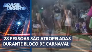 28 pessoas são atropeladas durante bloco de carnaval [upl. by Blinny]