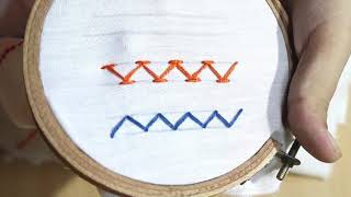 Stitches In hand Embroidery zig zag with variations Class 5 by Crafts At Home [upl. by Sila]