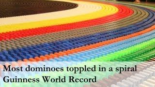 Guinness World Record  50500 dominoes toppled in a spiral Highlight version [upl. by Neal]