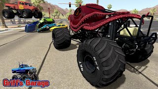 MONSTER JAM MADNESS 19  Crashes Backflip Championship Drag Racing and Freestyle  BeamNG Drive [upl. by Nahij30]